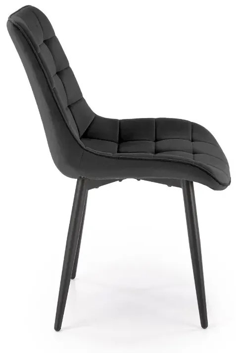 Krzesło tapicerowane K580 VELVET czarne HALMAR