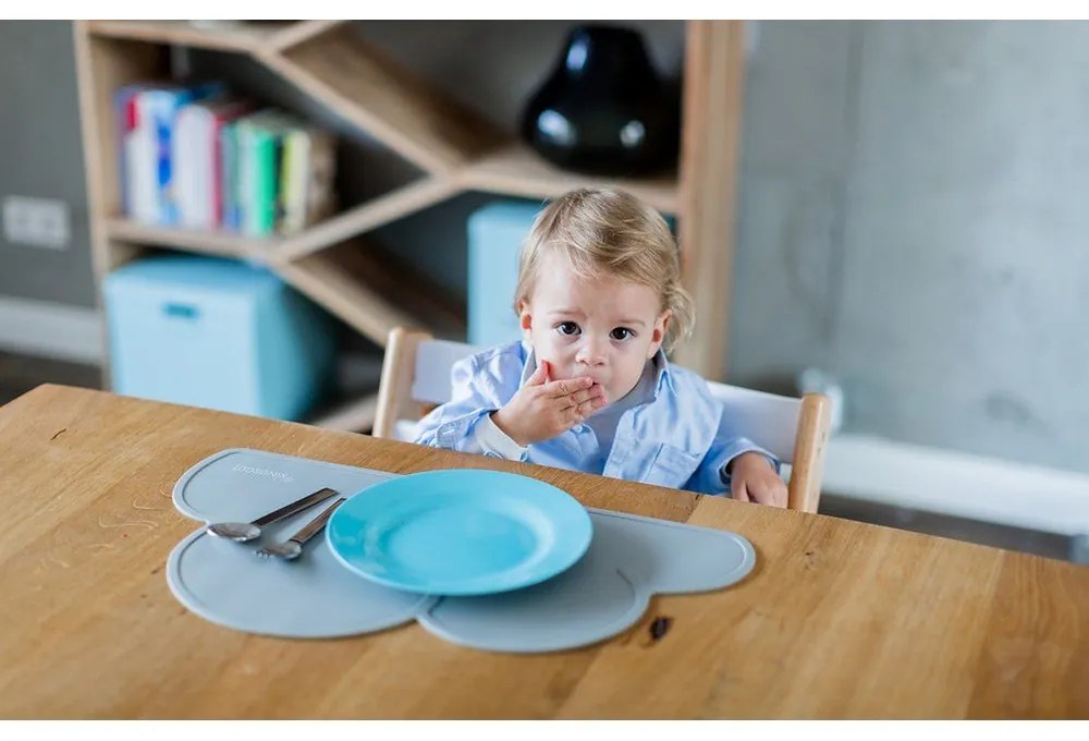 Ciemnoszara silikonowa mata stołowa Kindsgut Cloud, 49x27 cm
