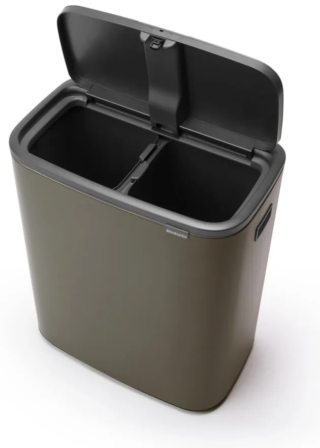 Szary stalowy kosz na śmieci do segregacji odpadów otwierany na dotyk 60 l Bo Touch Bin – Brabantia