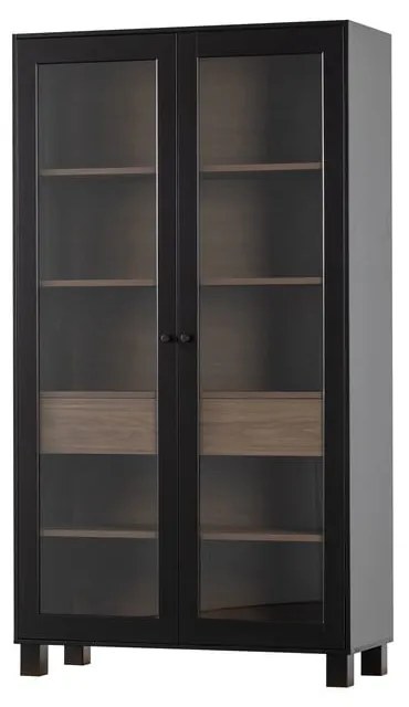 Czarna witryna z litego drewna sosnowego 110x200 cm Goos – WOOOD