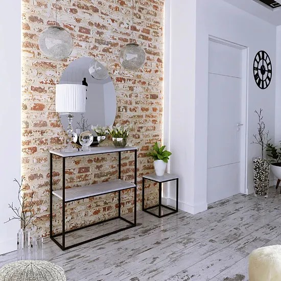 Metalowy stojący kwietnik czarny + beton E6-S29