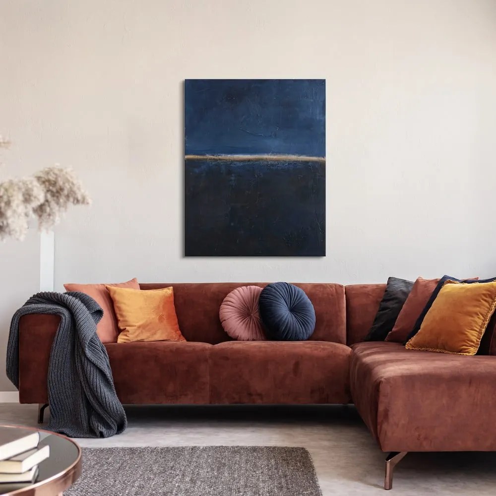 Ręcznie malowany obraz 78x98 cm Edge Blue – Malerifabrikken