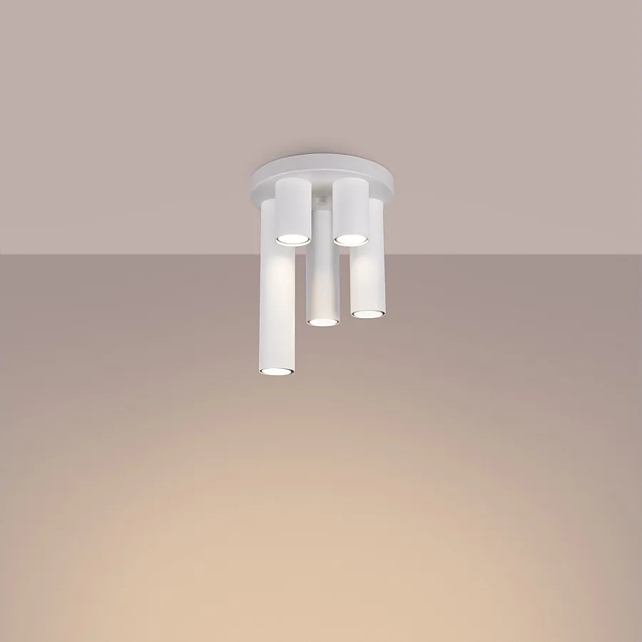 Lampa sufitowa nowoczesny Toris, stal - 5 źródło światła 3000K - L.25 x H.33 cm - biały