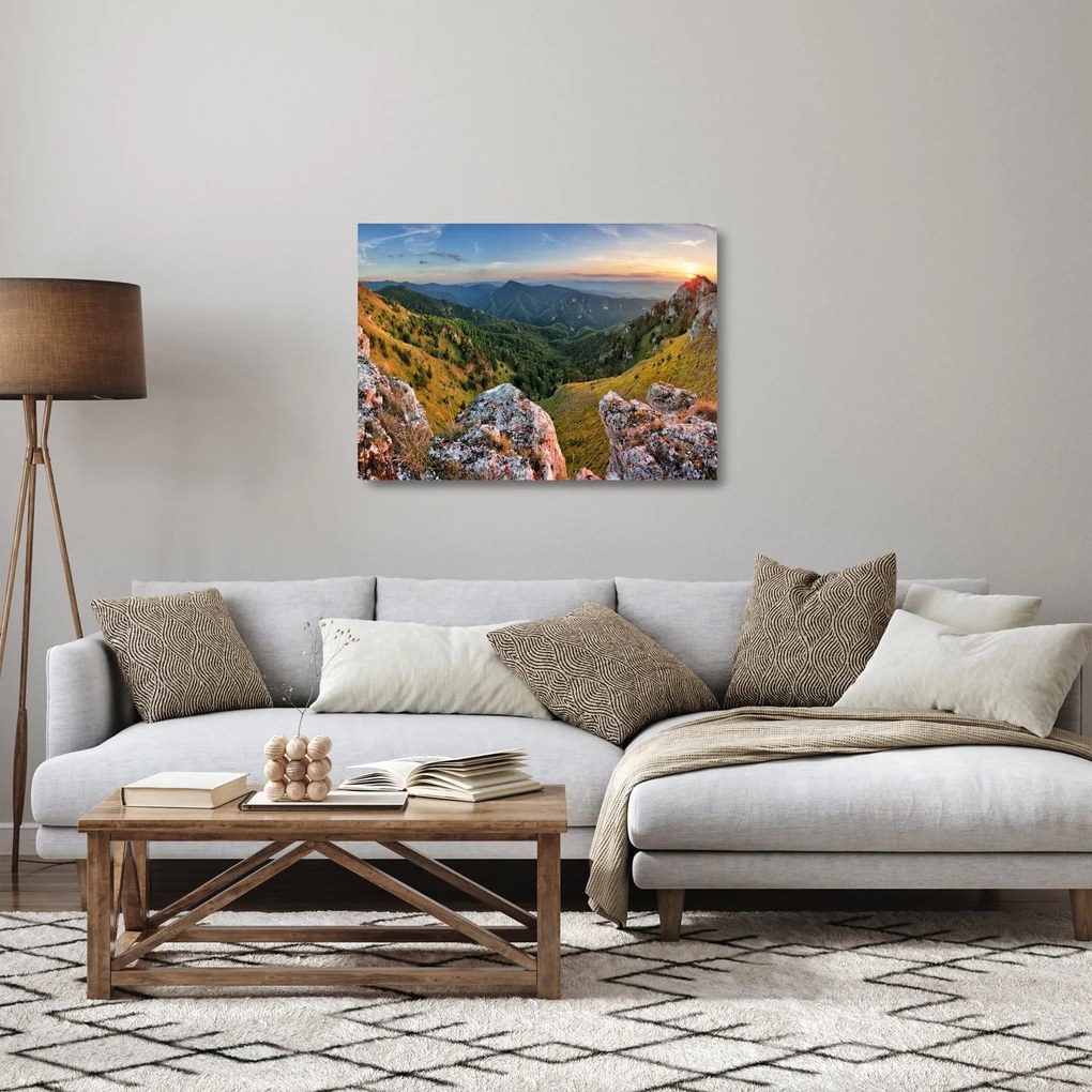 Obraz na szkle - Krajobraz górski (70x50 cm)
