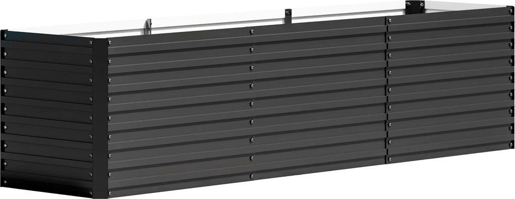 Outsunny Wysokie Grządki, otwarte dno, malowana proszkowo stal, 240 x 60 x 60 cm, Ciemnoszary