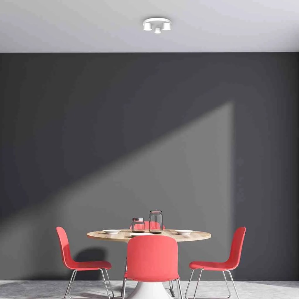 Lampa sufitowa, potrójna, biała DIXIE White 3xGX53, na kole