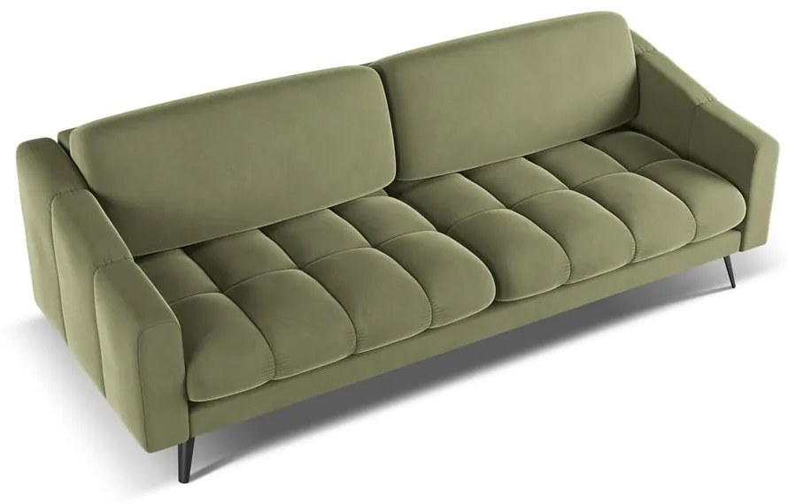 Zielona aksamitna sofa 238 cm Nalu – Makamii