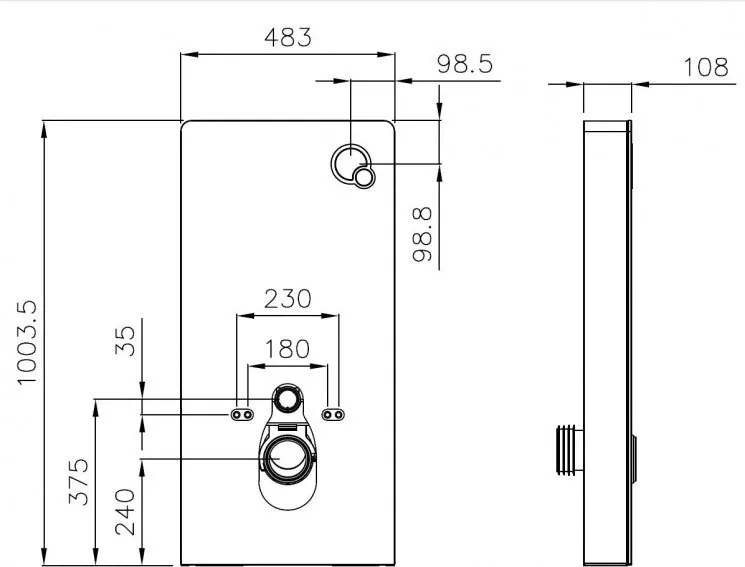Moduł sanitarny 805 do toalety wiszącej – biały