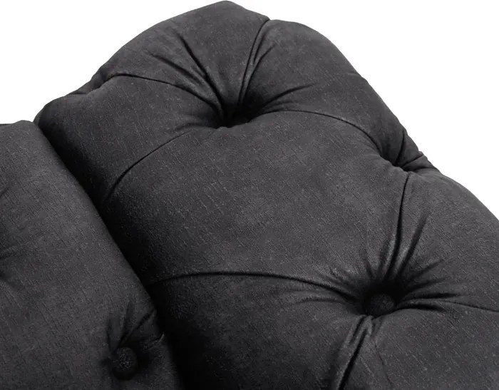 Sofa SORRENTO 3S Trzyosobowa Czarna Welurowa Glamour