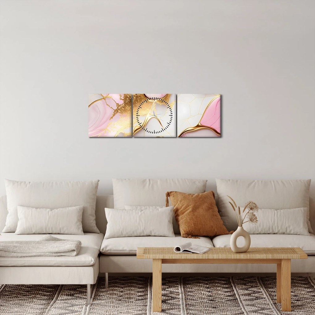 Obraz - Marmurowa konstrukcja (z zegarem) (90x30 cm)