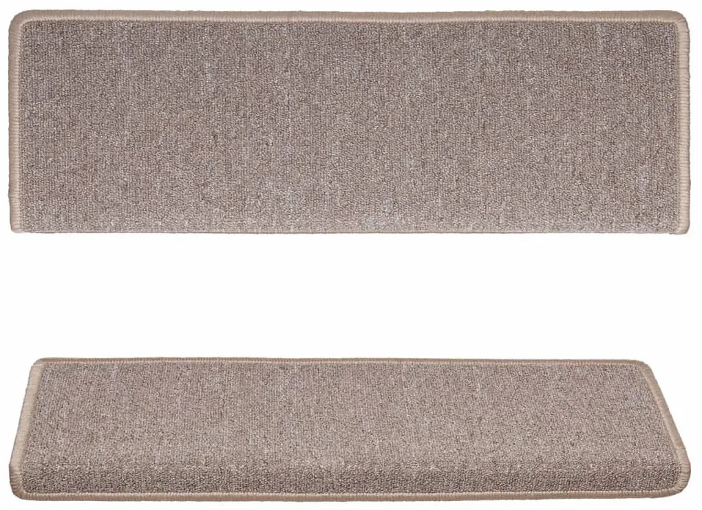 Jasnobrązowe 15 sztuk dywaników na schody T9-F66