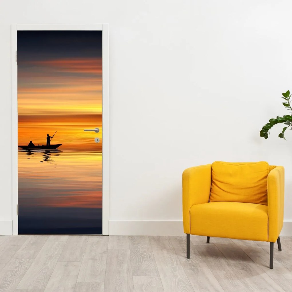 Fototapeta na drzwi - Żeglowanie na łodzi (95x205cm)