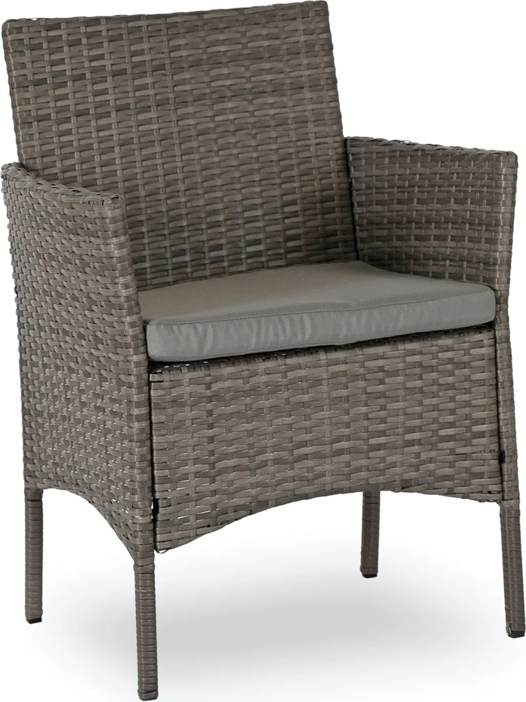 Zestaw Mebli Ogrodowych MISSISIPI Szary Sofa Krzesła Stolik Tarasowy Technorattan Nowoczesne