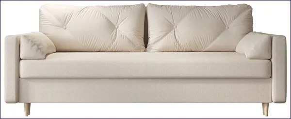 Kremowa tapicerowana welurem sofa rozkładana - Ahmo