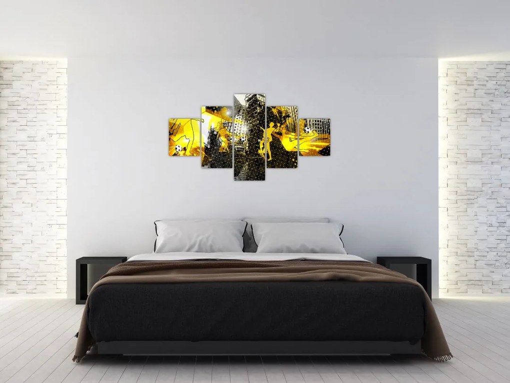 Obraz - Piłka nożna w wielkim mieście (125x70 cm)