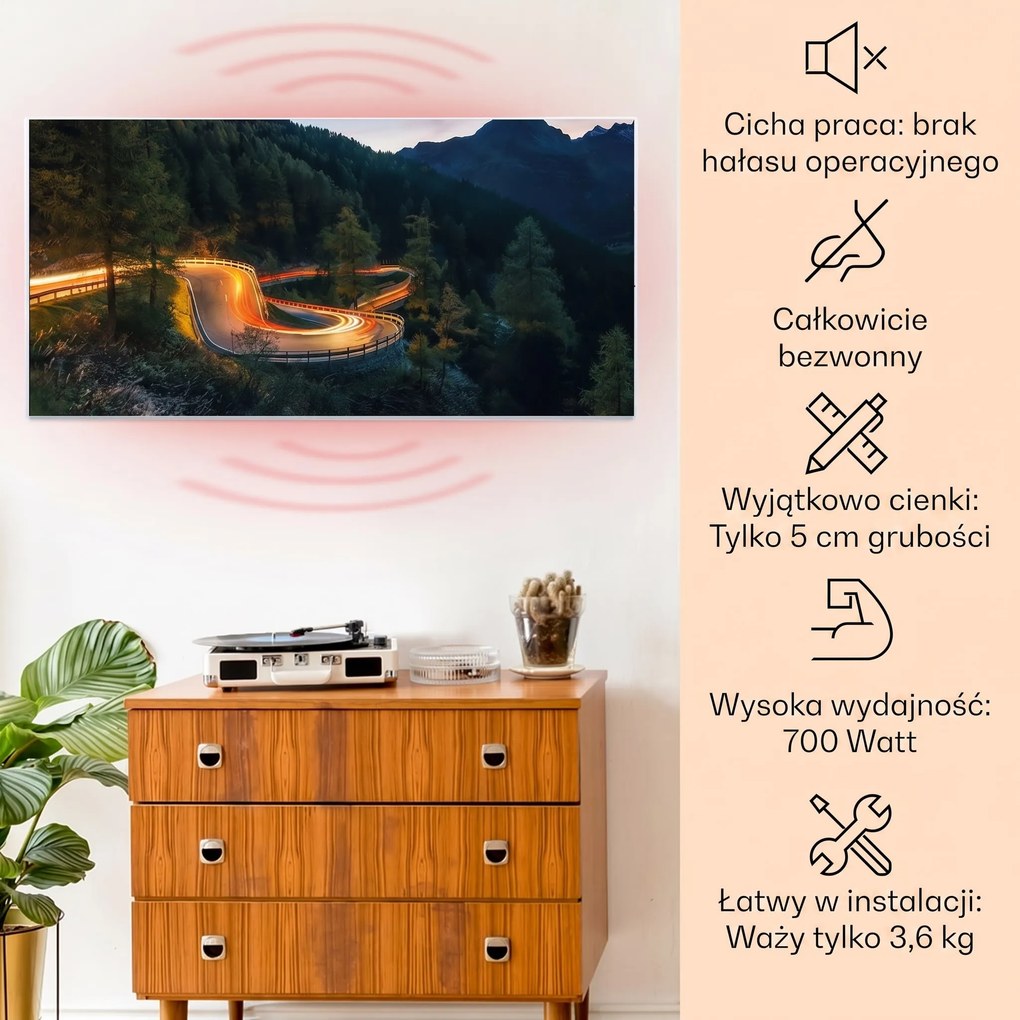 Klarstein Wonderwall Art Smart 700W Panel na Podczerwień W Formie Obrazu Droga