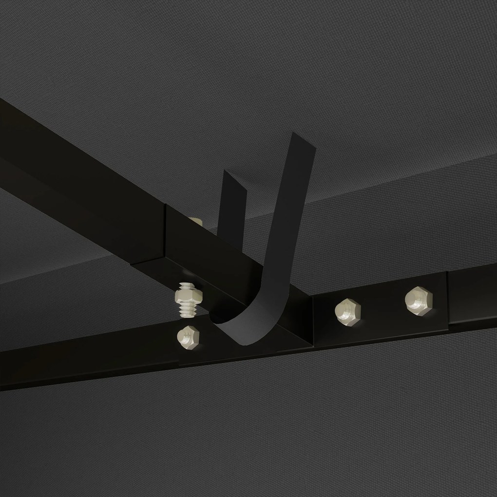 Outsunny 3 x 3 m Zamienna plandeka do pawilonu, plandeka ogrodowa do pawilonu, z otworami drenażowymi, UPF30+, Ciemnoszary