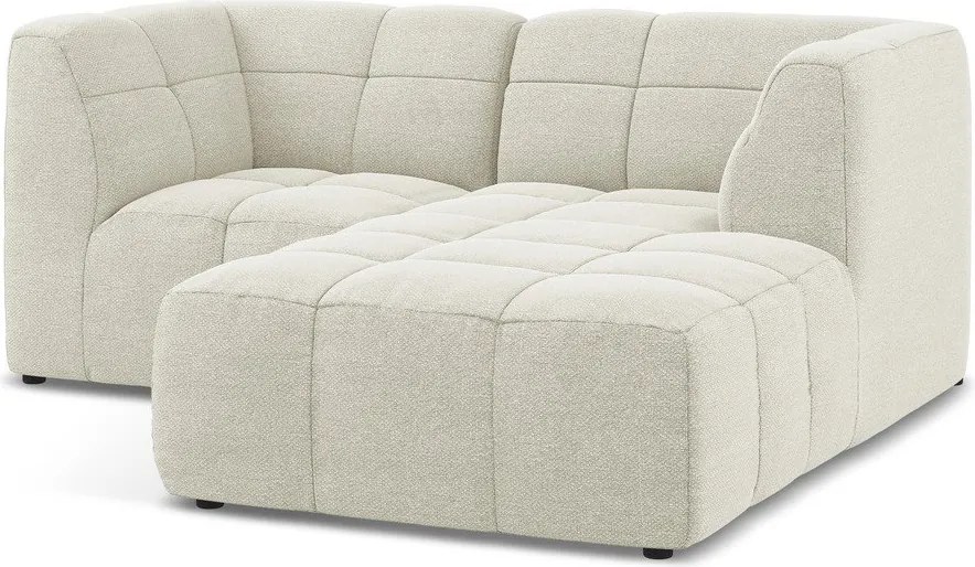 Beżowy narożnik z materiału bouclé (prawostronny/z szezlongiem) Aloha – Makamii