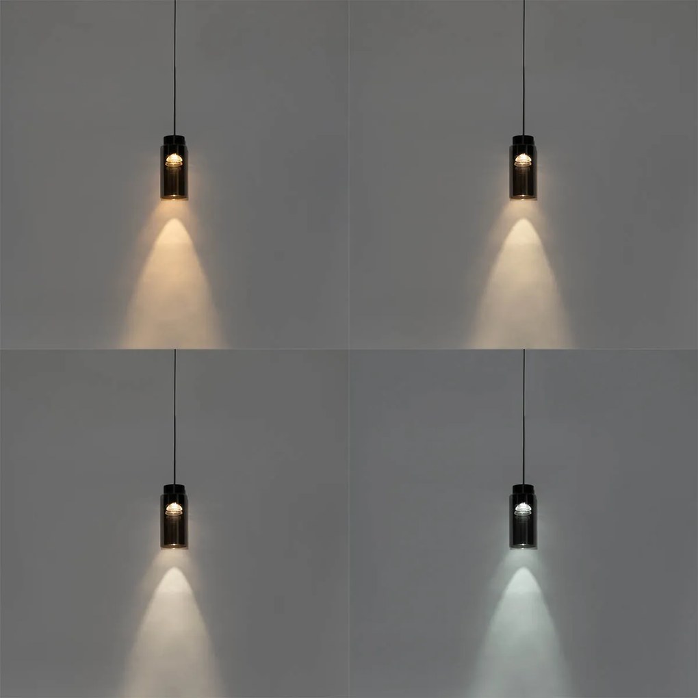 Nowoczesna czarna lampa wisząca do systemu szynowego jednofazowego z LED - Magnetic Vance