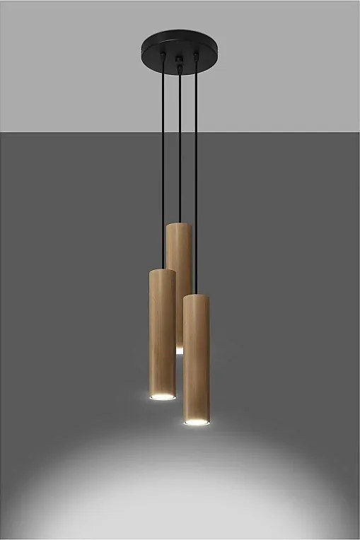 Lampa wisząca LINO 3P drewniana