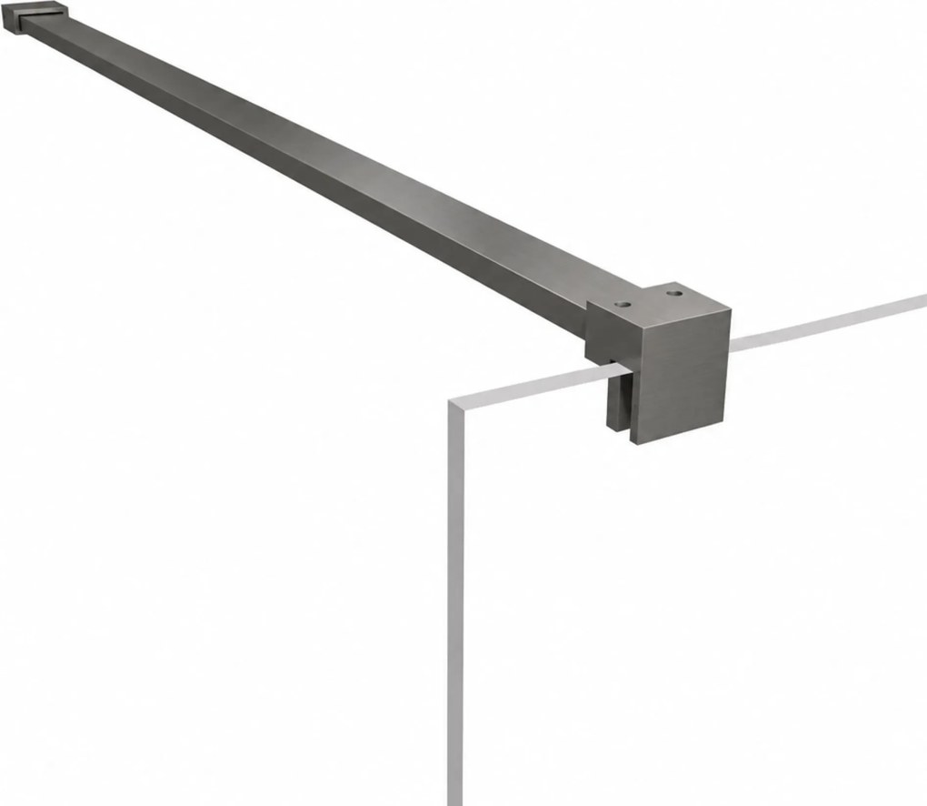 Ścianka prysznicowa Walki-in szkło satynowe matowe półokrągła 8mm MOLIS Satin Oval MASSI | Różne rozmiary : Kolor profili kabiny - Gunmetal szczotkowany, Szerokość ścianki - 120 cm