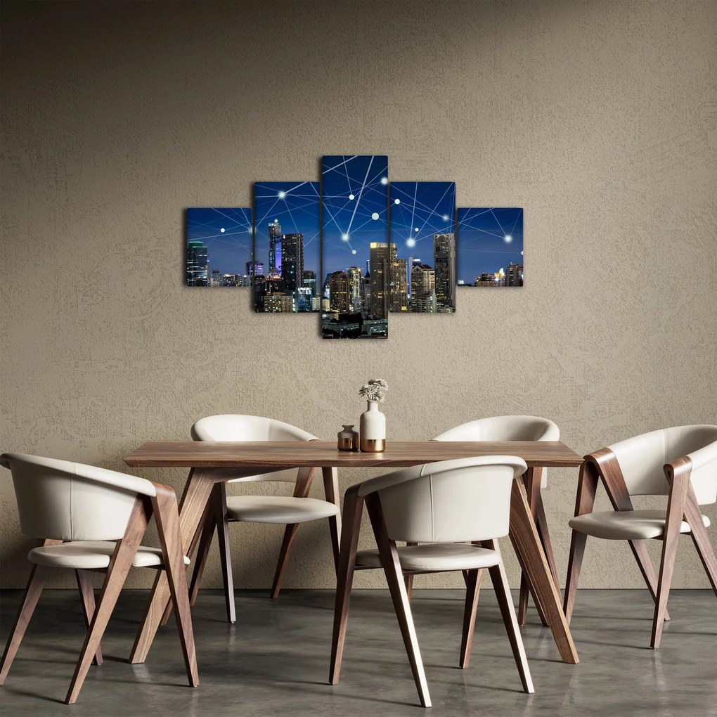 Obraz - Wielkie miasto nocą (125x70 cm)