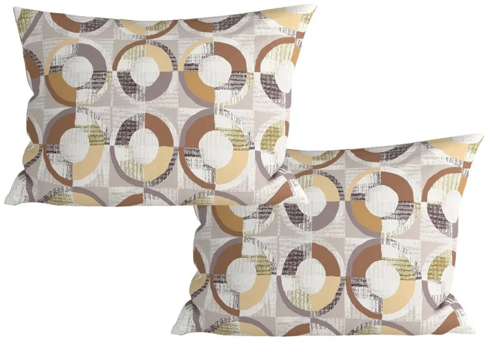 Zestaw 2 szt. dekoracyjnych poszewek na poduszkę z mikrofibry CIRELLO 50x70 cm, brązowo-szary