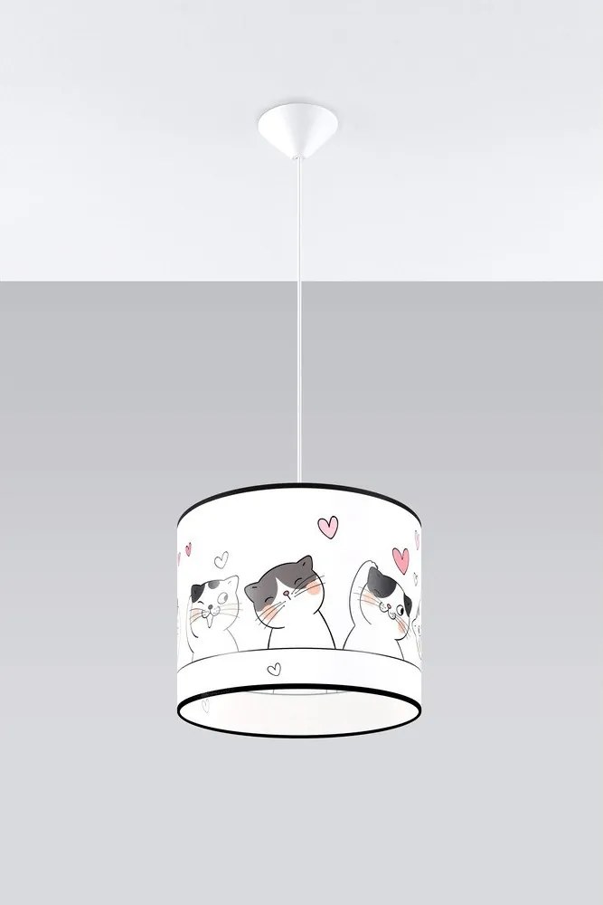 Biała lampa dziecięca Puss – Sollux
