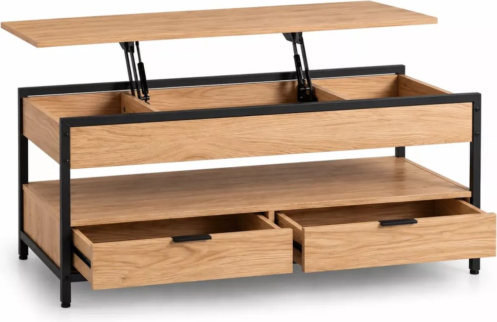Ławostół rozkładany Notis podnoszony blat 100cm dąb loft