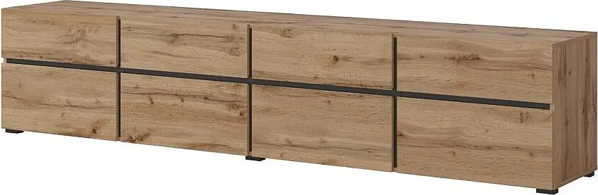 Szafka RTV CROSS 4K4S 225cm dąb wotan/czarna