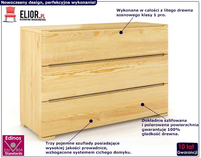 Komoda drewniana z szufladami Ventos 2S - Manus
