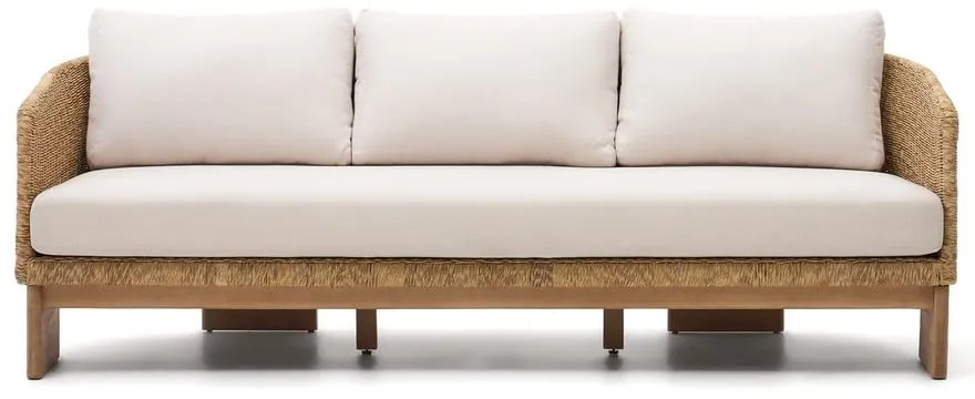 Beżowo-naturalny sofa ogrodowa z imitacji rattanu Xoriguer – Kave Home