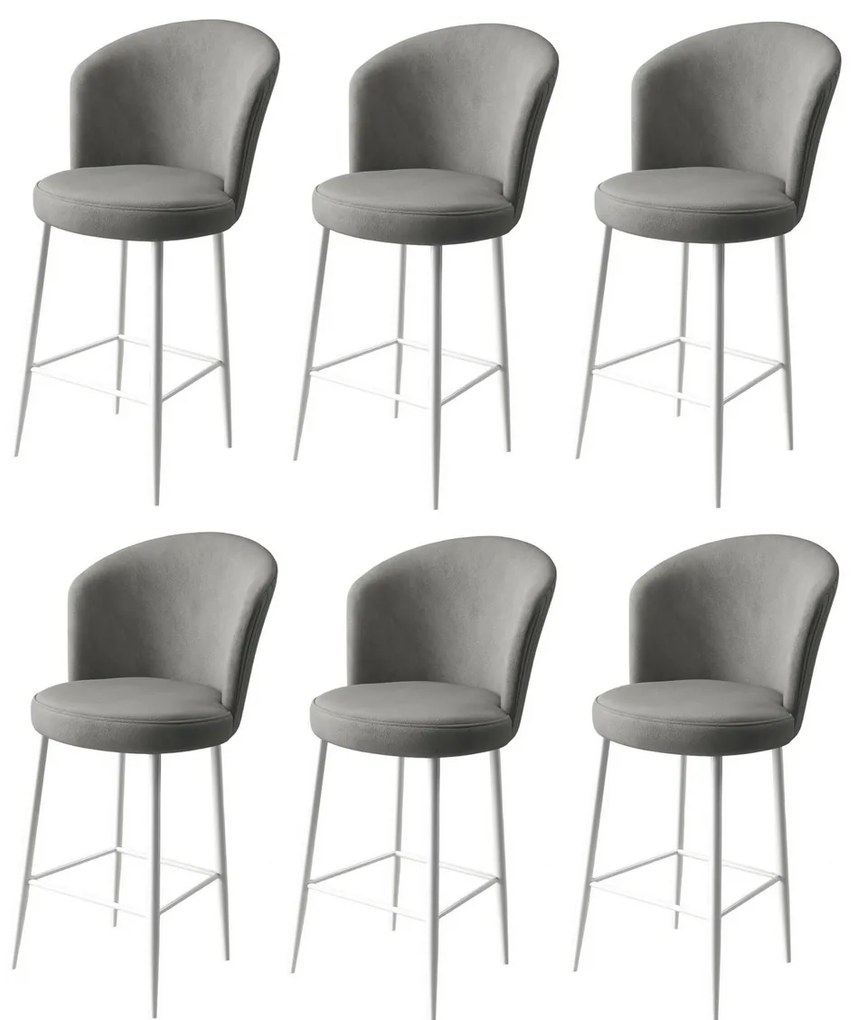 Zestaw krzeseł barowych Fora Grey and White, 6 szt., 6 szt.