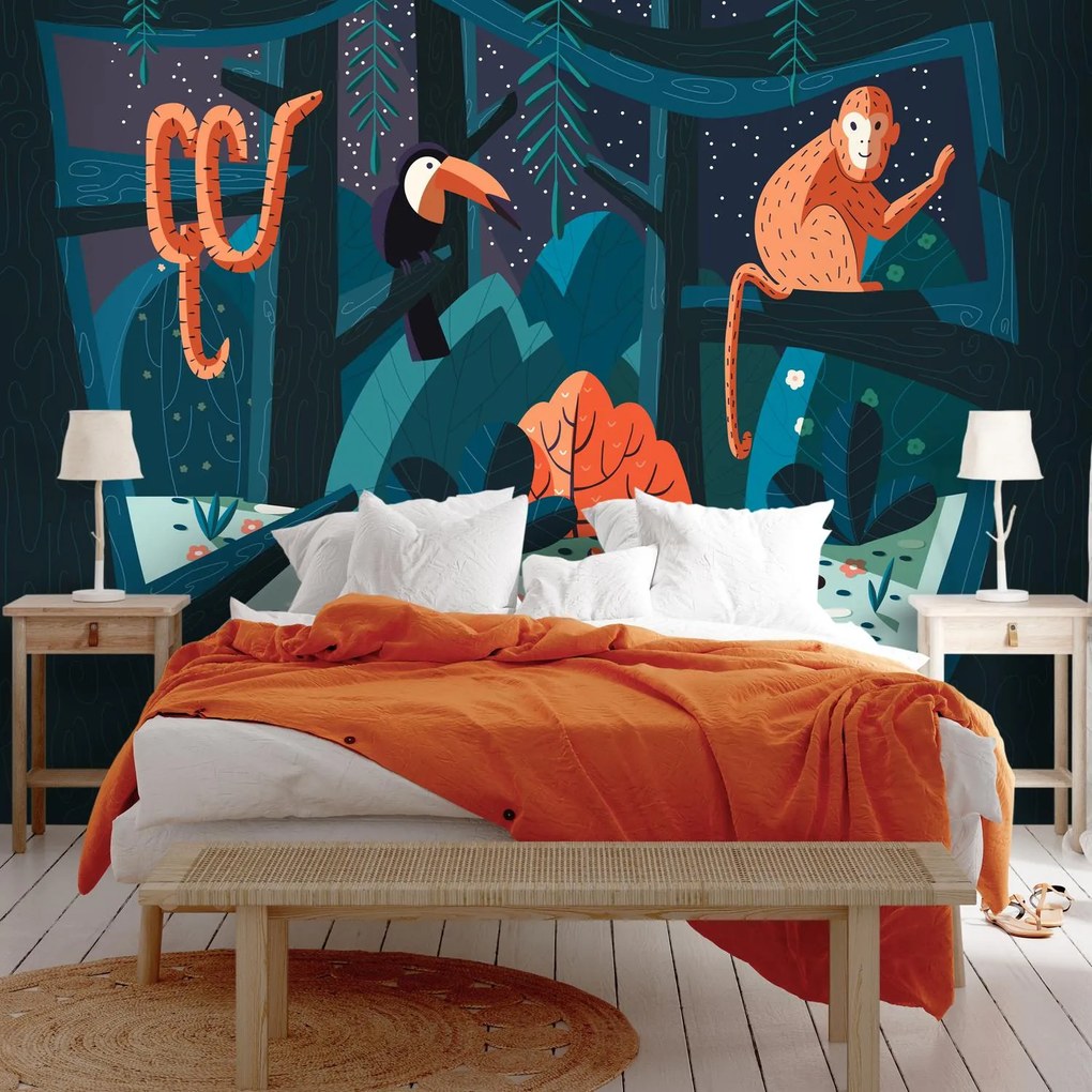 Fototapeta - Nocne życie, grafika (196x136 cm)