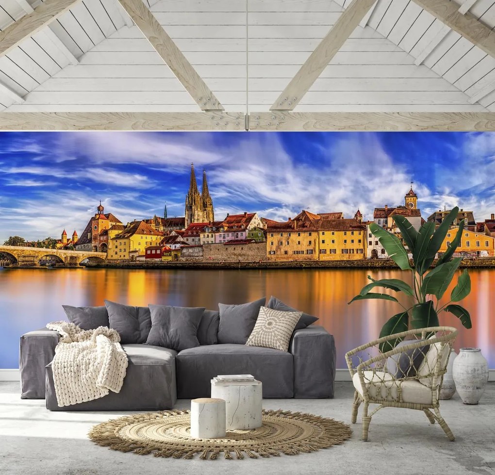 Fototapeta - Kolorowe miasteczko (196x136 cm)