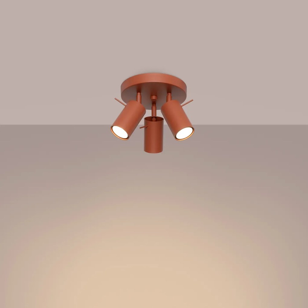 Plafon RING 3P ochra czerwona SOLLUX LIGHTING