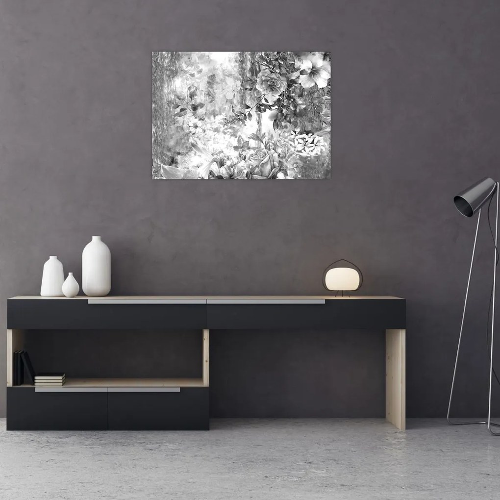 Obraz na szkle - Romantyczny ogród (70x50 cm)