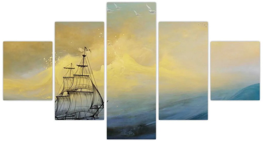Obraz - Obraz statku ma morzu (125x70 cm)