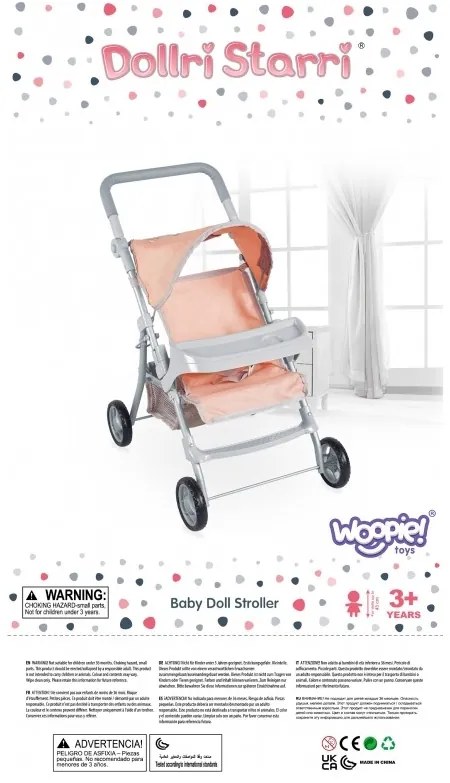 Woopie royal wózek dla lalek spacerówka w kwiaty