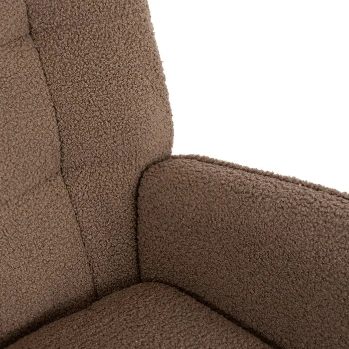 Fotel Bujany Uszak JACKSON Brązowy Boucle Nowoczesny