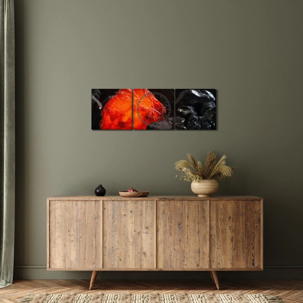 Obraz - świecący minerał (z zegarem) (90x30 cm)