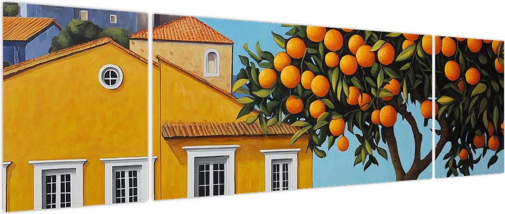 Obraz - Drzewo pomarańczowe (170x50 cm)
