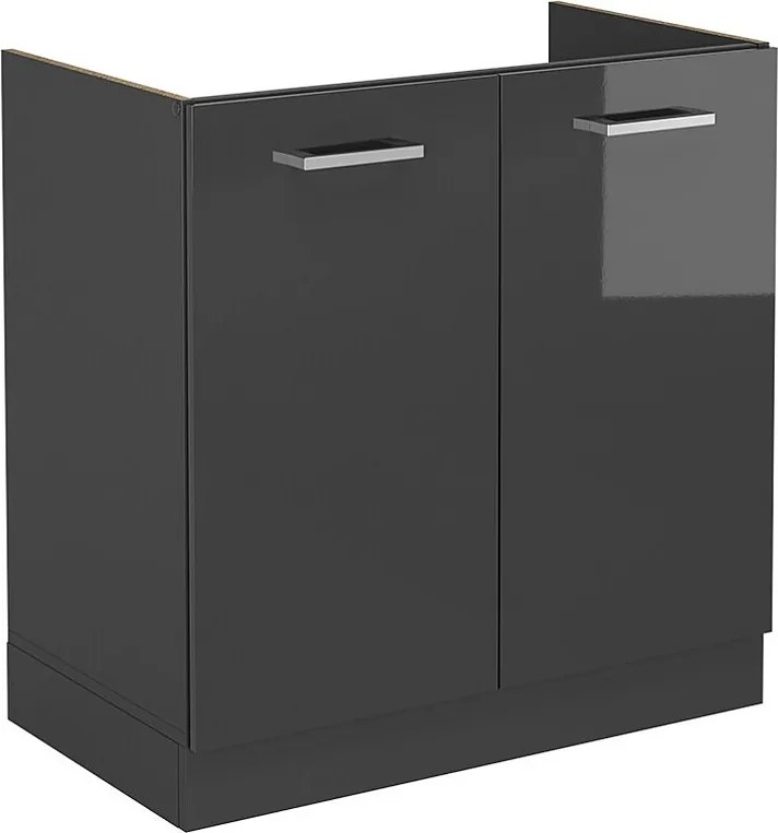 Szafka pod zlew antracyt wysoki połysk 80x46x81.6 r-line