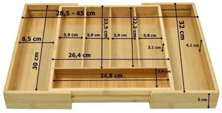 Rozsuwany wkład na sztućce - Inoksi 5X