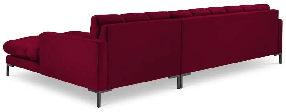 Czerwony aksamitny narożnik Cosmopolitan Design Bali, prawostronny