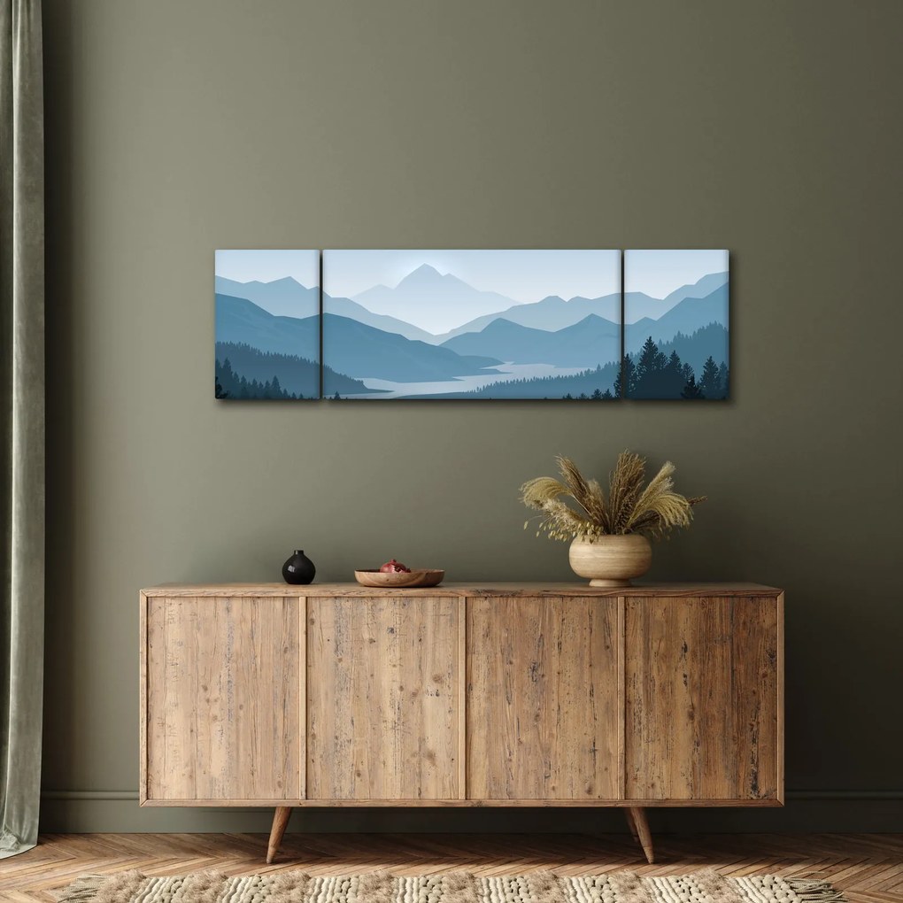 Obraz - Góry oczami grafika (170x50 cm)