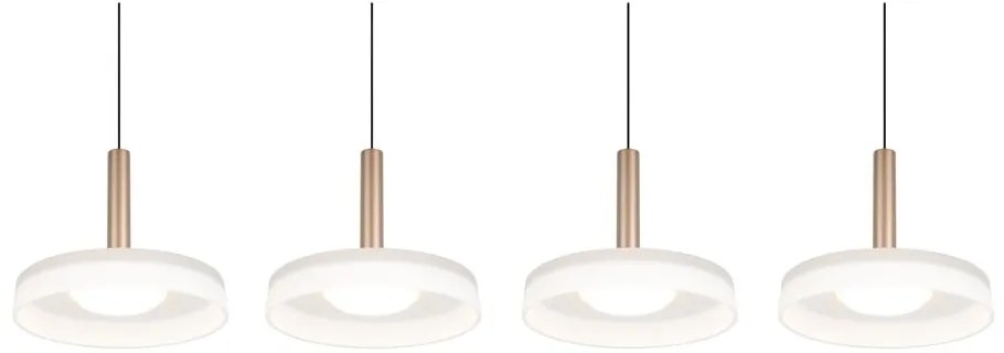 Lampa wisząca LED w czarno-biało-złotym kolorze ze ściemniaczem i szklanym kloszem Celeste – Trio