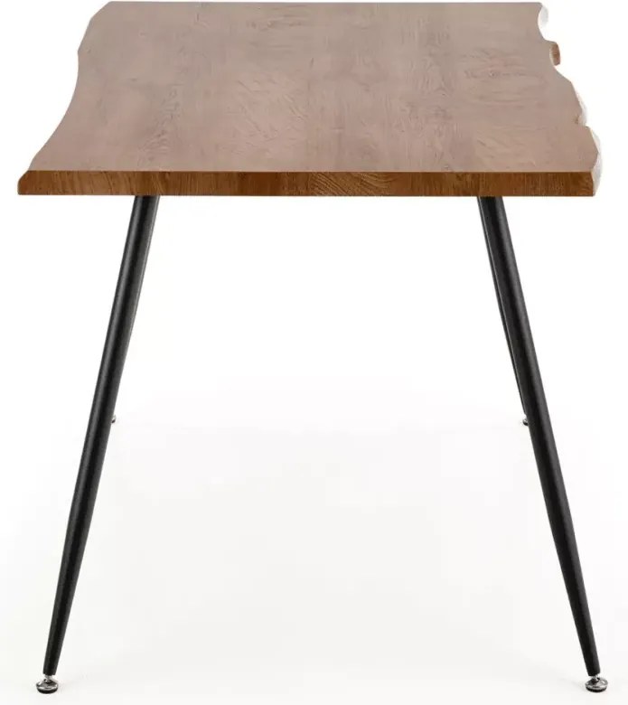 Prostokątny stół Norvik 120x80 cm z blatem z okleiny MDF i nogami czarnymi metalowymi do kuchni