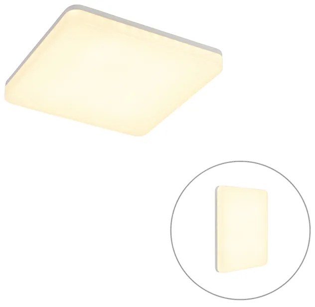 Zewnetrzna Nowoczesna kwadratowa lampa sufitowa z wbudowanym LED - Plater Nowoczesny Oswietlenie zewnetrzne