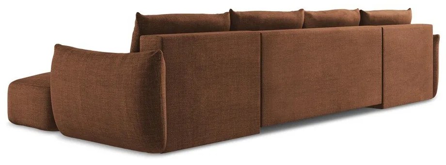 Rozkładany narożnik (w kształcie litery U) w kolorze terakoty Leila – Makamii